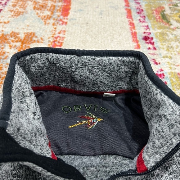 Orvis Fishing Gray Zip Up Vest Outwear Fisherman Sweater Fleece Jacket - Picture 4 of 7